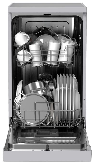45 cm Geschirrspüler freistehend leise 11 Maßgedecke aquaStop Funktion (Silber) GSP 539 460 