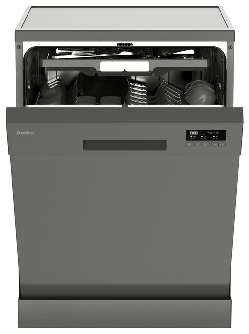 60 cm Geschirrspüler freistehend leise 15 Maßgedecke aquaStop Funktion (Silber) GSP 545 470 