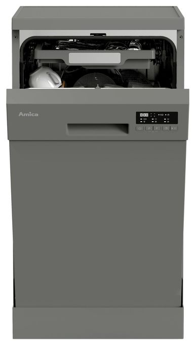45 cm Geschirrspüler freistehend leise 11 Maßgedecke aquaStop Funktion (Grau) GSP531470SM 
