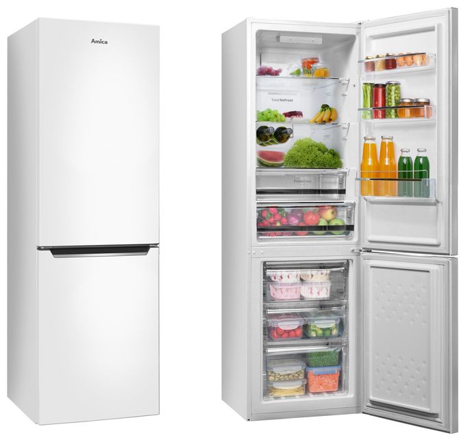 161 l / 70 l Kühl-Gefrierkombi freistehend NoFrost 220 kWh Jahr  KGCN387110W (Weiß) 