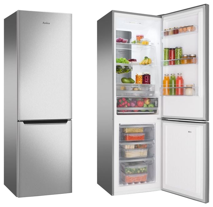 180 l / 70 l Kühl-Gefrierkombi freistehend NoFrost 140 kWh Jahr  KGCN388145E (Edelstahl) 