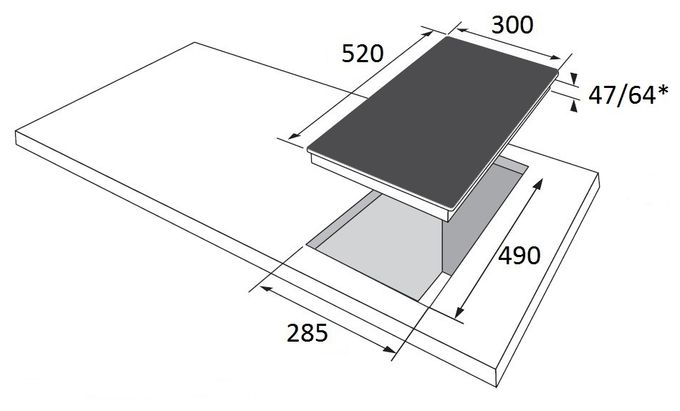 30 cm Glaskeramik Kochfeld/Herdplatte 2 Zone(n) KMC13281-3C autarkes 