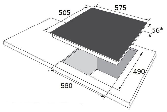 60 cm Glaskeramik Kochfeld/Herdplatte 4 Zone(n) KMC742600E autarkes 