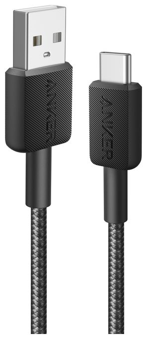 0,48 Gbit/s Stecker Rundkabel USB A auf USB C 1,8 m  322 (Schwarz) 