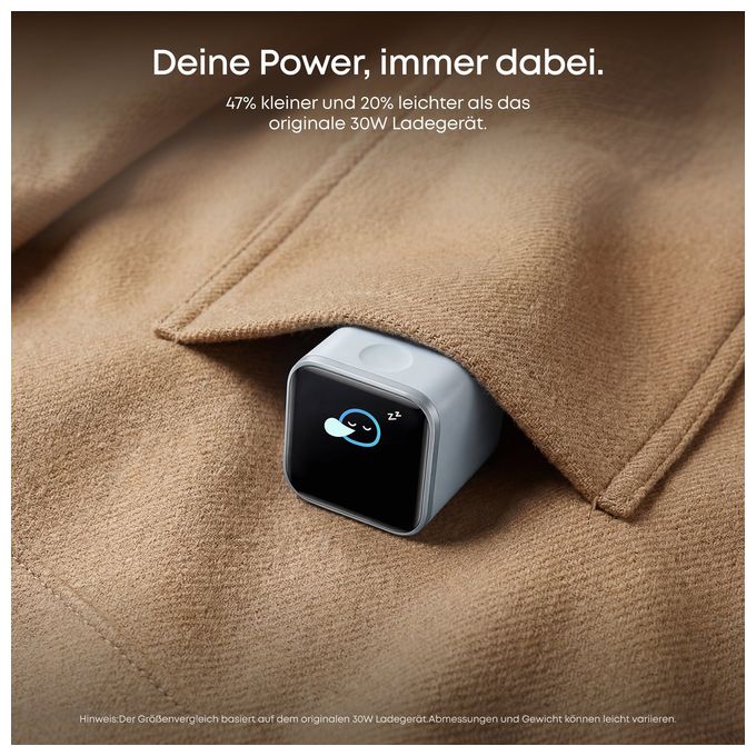 45 W Ladegerät  Nano Charger Smart Display (Weiß) 
