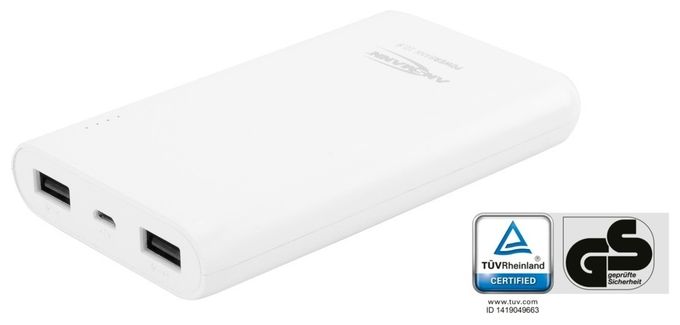 10000 mAh Powerbank Mikro-USB  1700-0067-1 (Weiß) 