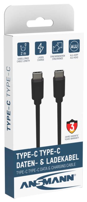 5 Gbit/s Stecker USB C auf USB C 2 m  1700-0122 (Schwarz) 