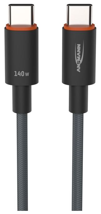 0,48 Gbit/s Stecker Rundkabel USB C auf USB C bis 140 W 0,6 m  1700-0177 (Anthrazit) 