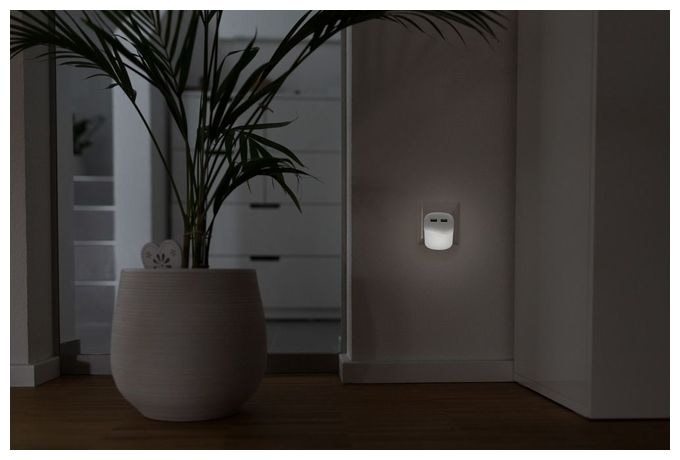 LED Warmweiß (3000K) Warmweiß AC, USB NL15AC + 2USB Sensor Nachtlicht 