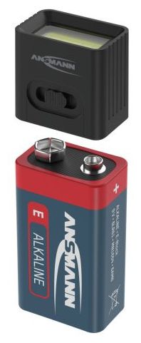 Taschenlampe COB LED-Leuchte mit 9V Batterie batteriebetrieben 