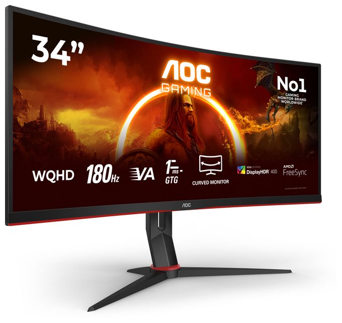 Quad HD Monitor 86,4 cm (34 Zoll) 21:9 5 ms 430 cd/m²  CU34G2XP (Schwarz, Rot) 