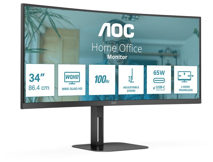 Quad HD Monitor 86,4 cm (34 Zoll) 21:9 4 ms 300 cd/m²  CU34V5C/BK (Schwarz) 