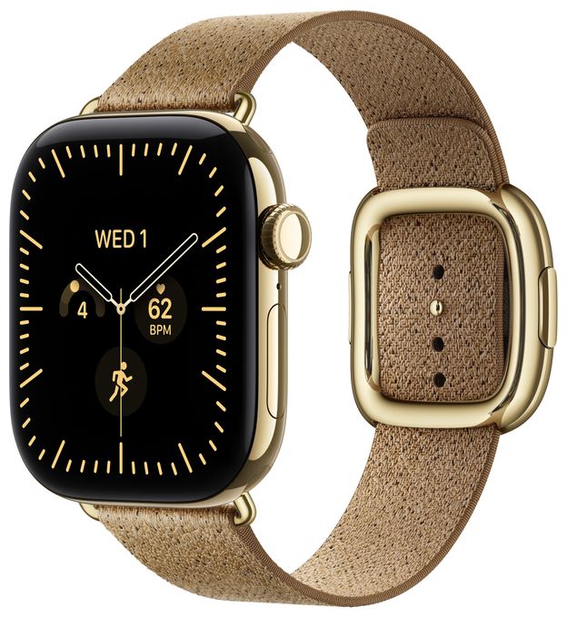 42 mm Armband mit Moderner Schließe Kamelbraun - Medium 