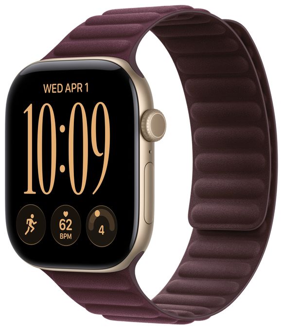 46 mm Armband mit Magnetverschluss Burgunder - M/L 