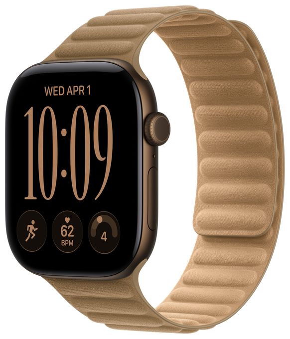 46 mm Armband mit Magnetverschluss Kamelbraun - M/L 