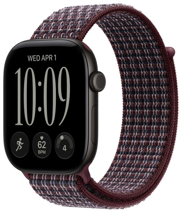 46 mm Sport Loop Burgunder Kariert 