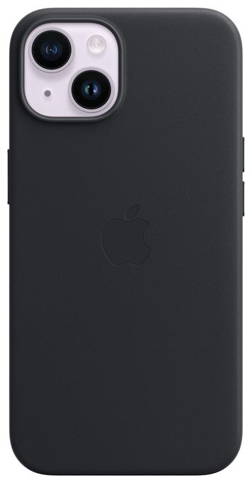 Cover für Apple iPhone 14  Leder Case mit MagSafe (Schwarz) 