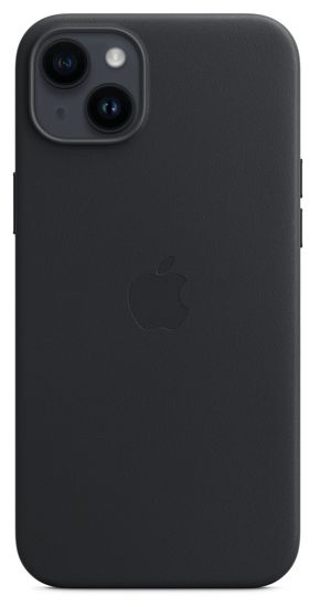 Cover für Apple iPhone 14 Plus  Leder Case mit MagSafe (Schwarz) 