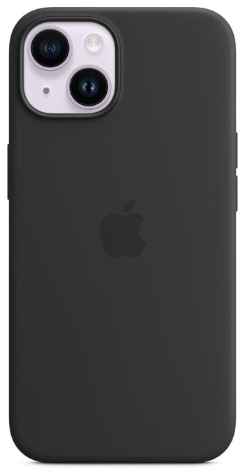 Cover für Apple iPhone 14  Silikon Case mit MagSafe (Schwarz) 