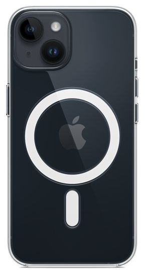Cover für Apple iPhone 14  Silikon Case mit MagSafe (Transparent) 
