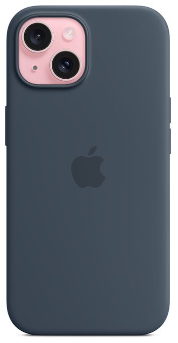 Cover für Apple iPhone 15  Silikon Case mit MagSafe (Navy) 