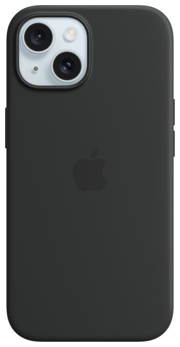 Cover für Apple iPhone 15  Silikon Case mit MagSafe (Schwarz) 
