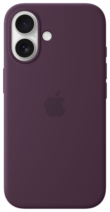 Cover für Apple iPhone 16  Silikon Case mit MagSafe (Pflaumenfarben) 