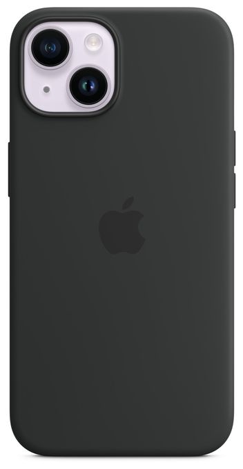 Cover für Apple iPhone 14  Silikon Case mit MagSafe (Schwarz) 