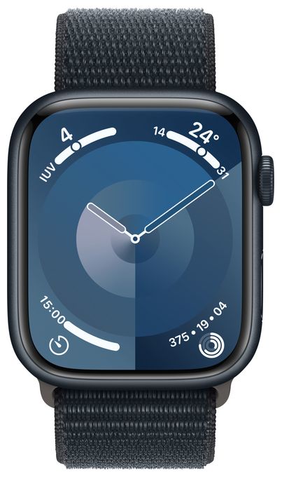 Digital 45 mm Smartwatch Rechteckig IP6X 36 h 4G  Watch Series 9 (Schwarz) 