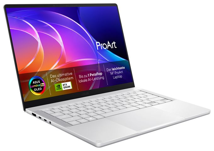 3K Notebook 35,6 cm (14 Zoll) 2880 x 1800 Pixel 32 GB Ram 1 TB SSD Windows 11 Home NVIDIA RTX Spark  ProArt P H7407BA-SM045W (Weiß) 