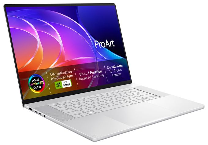 4K Ultra HD Notebook 40,6 cm (16 Zoll) 3840 x 2400 Pixel 48 GB Ram 1 TB SSD Windows 11 Pro NVIDIA RTX Spark  ProArt P H7607BA-SE310X (Weiß) 