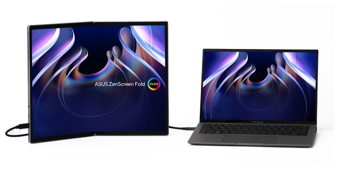Quad HD Monitor 43,9 cm (17.3 Zoll) 4:3 0,2 ms 350 cd/m²  ZenScreen Fold OLED MQ17QH (Silber) 