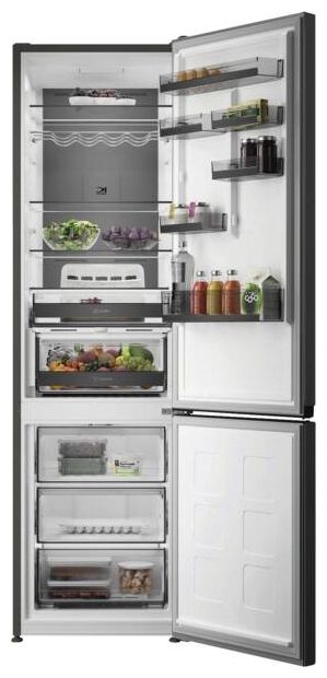 297 l / 118 l Kühl-Gefrierkombi freistehend NoFrost 118 kWh Jahr  KGDNF20AMDBL (Schwarz) 
