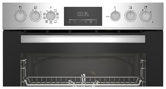 Herdset groß AutoClean SteamShine mit Glaskeramik Kochfeld BBUM12320XMPE 