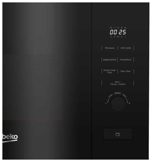 Einbau-Mikrowelle 800 W Größe: klein 5 Stufen Grill (Schwarz) BMGB20212B 
