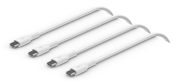 0,48 Gbit/s Stecker Rundkabel USB C auf USB C bis 60 W 1 m  BoostCharge (Weiß) 
