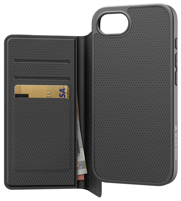Geldbörsenhülle für Apple iPhone 16e  2-1 Wallet (Schwarz) 