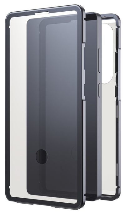Cover für Samsung Galaxy S25 Ultra (Schwarz, Transparent) 360° Glass 
