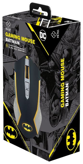 8000 DPI Gaming Maus  DC Batman (Schwarz, Grau, Gelb) 