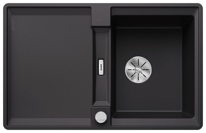 Silgranit 1 Becken  ADIRA 45 S-F Flächenbündige Spüle für 45 cm Unterschrank (Schwarz) 
