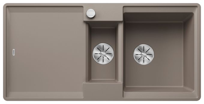Silgranit 2 Becken  ADIRA 6 S-F Flächenbündige Spüle für 60 cm Unterschrank (Grau) 