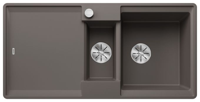 Silgranit 2 Becken  ADIRA 6 S-F Flächenbündige Spüle für 60 cm Unterschrank (Grau) 