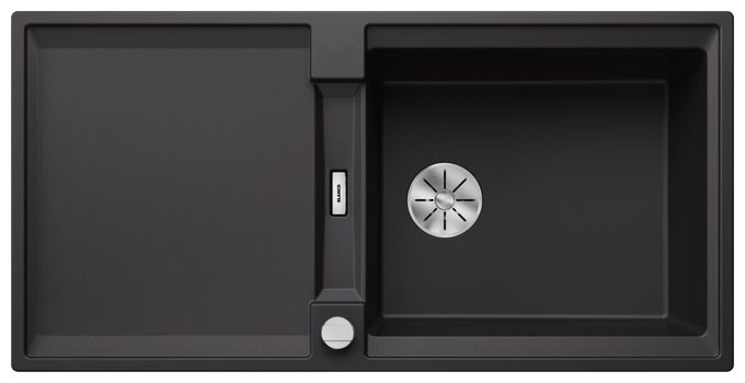 Silgranit 1 Becken  ADIRA XL 6 S-F Flächenbündige Spüle für 60 cm Unterschrank (Schwarz) 