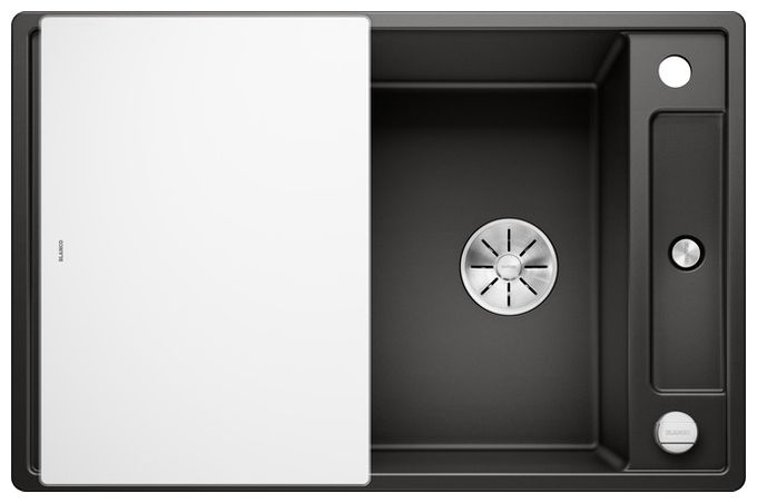 Silgranit 2 Becken  AXIA III 45 S Einbauspüle für 45 cm Unterschrank (Schwarz) 