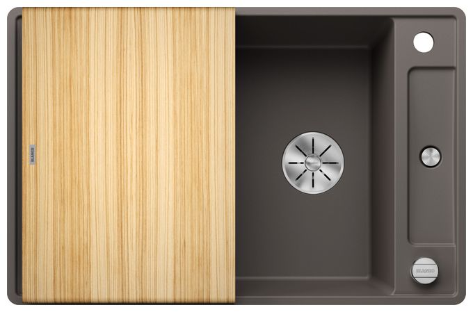 Silgranit 2 Becken  AXIA III 45 S-F Flächenbündige Spüle für 45 cm Unterschrank (Grau) 