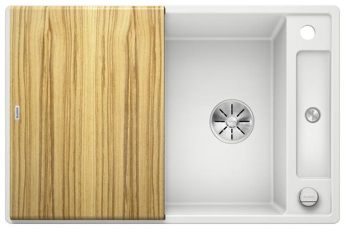 Silgranit 2 Becken  AXIA III 45 S mit Ablauffernbedienung Einbauspüle für 45 cm Unterschrank (Weiß) 