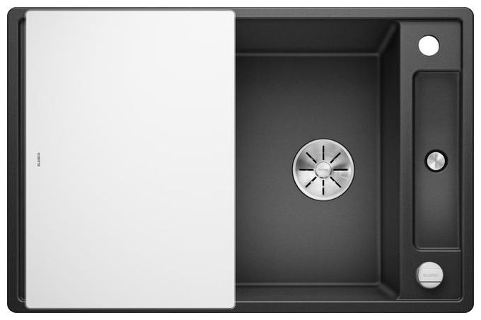 Silgranit 2 Becken  AXIA III 45 S mit Ablauffernbedienung Einbauspüle für 45 cm Unterschrank (Anthrazit) 