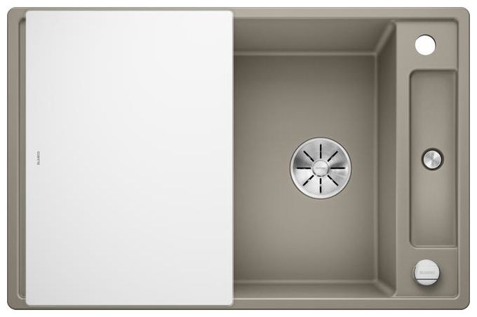 Silgranit 2 Becken  AXIA III 45 S mit Ablauffernbedienung Einbauspüle für 45 cm Unterschrank (Beige) 