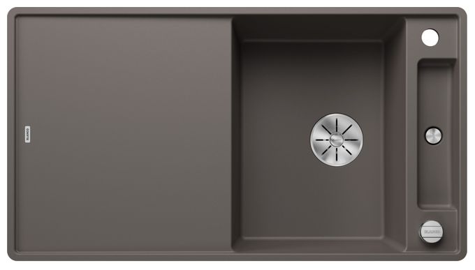 Silgranit 2 Becken  AXIA III 5 S-F Flächenbündige Spüle für 50 cm Unterschrank (Grau) 