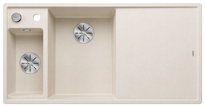 Silgranit 2 Becken  AXIA III 6 S Einbauspüle für 60 cm Unterschrank (Weiß) 